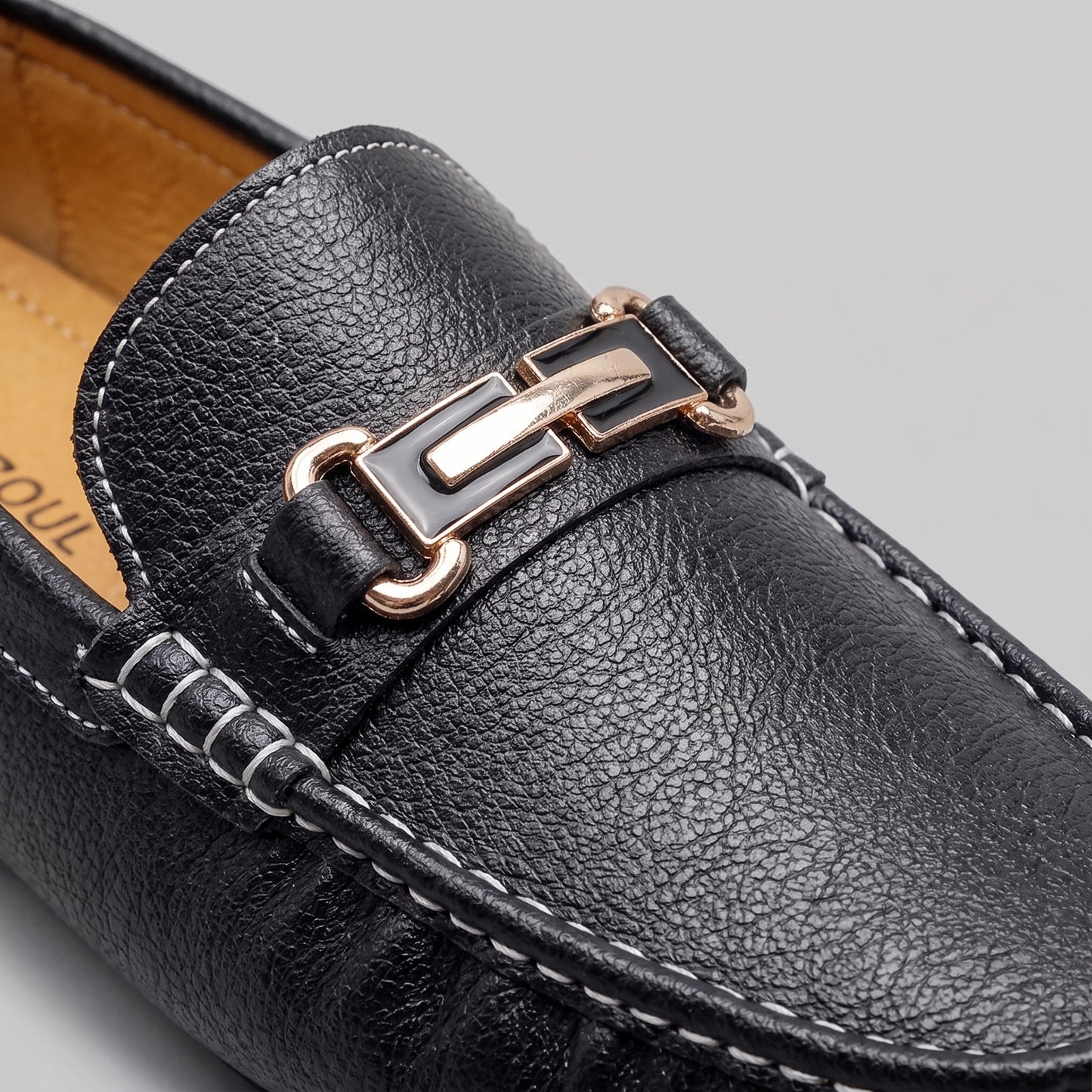 Men's Leather Moccasin Loafers - Casual Slip-On Shoes