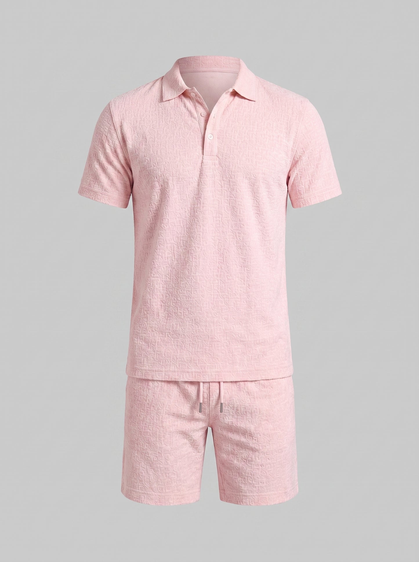 Men's Jacquard Shirt and Shorts Summer Set