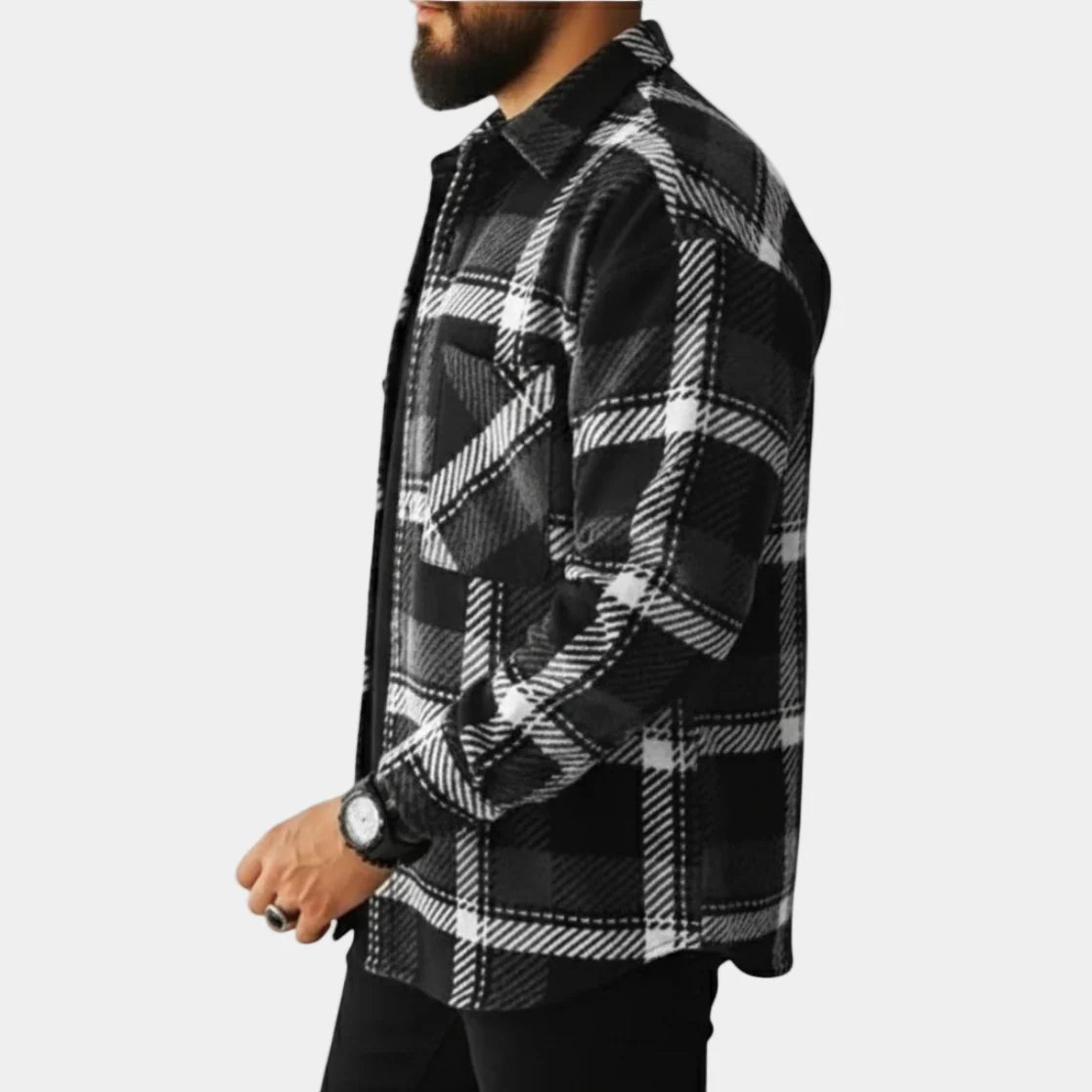 Men's Checked Overshirt Regular Fit for Casual Wear