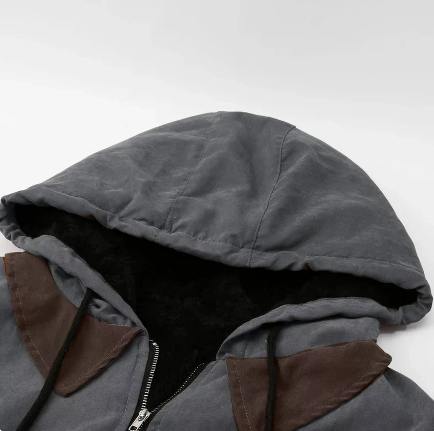 Men's Fleece Lined Hooded Mid-Season Jacket