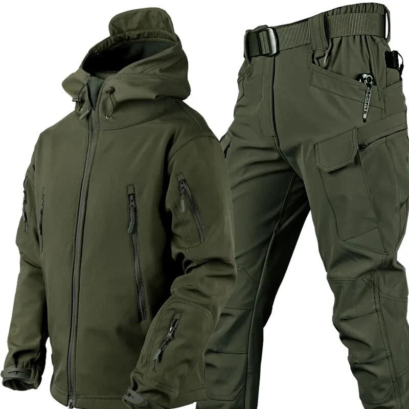 Men's Hiking Trousers and Water-Repellent Jacket Set
