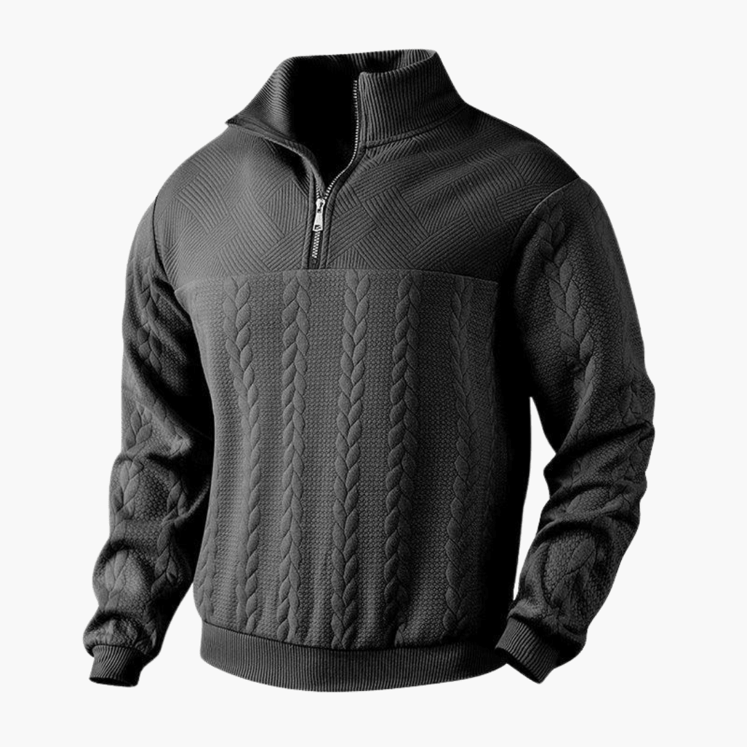 Men's Cable Knit Troyer Sweater