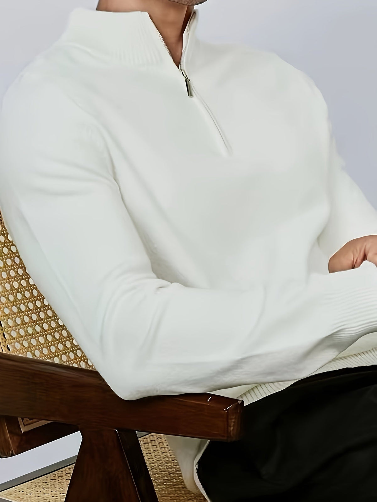 Men's Casual Half-Zip Turtleneck Sweater