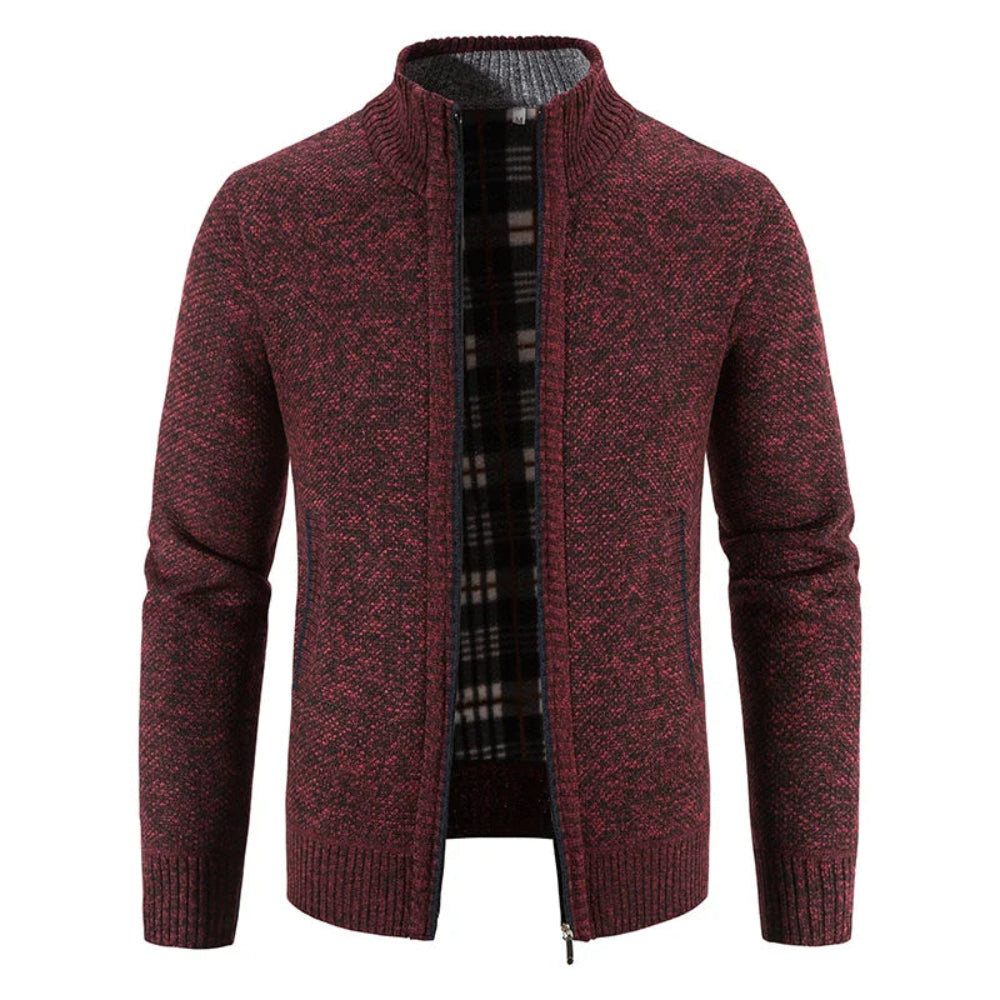 Men's Fleece Jacket Slim-Fit with Zipper for Winter Wear