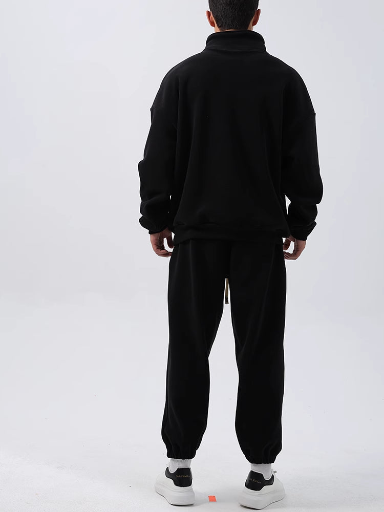 Men's Fleece Training Suit with Stand-Up Collar