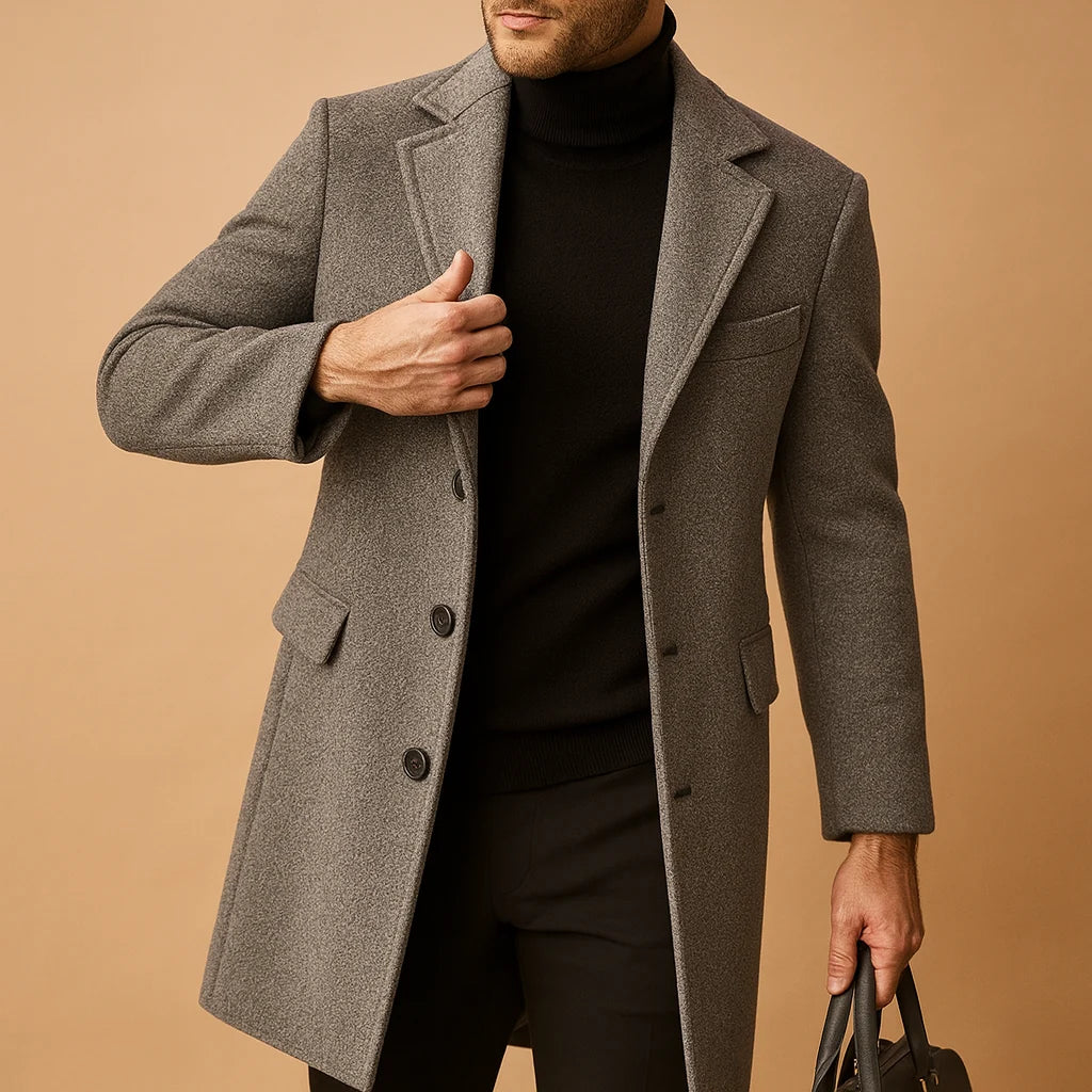 Men's Formal Warm Coat with Thermal Insulation