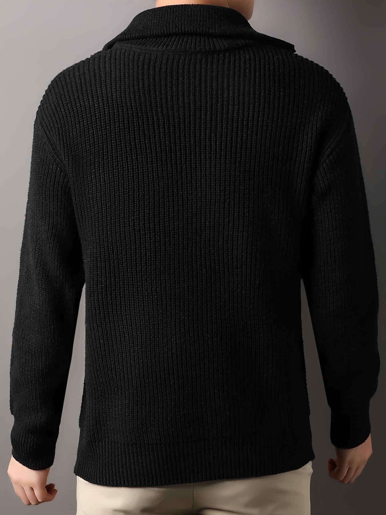 Men's Half-Zip Knit Sweater for Stylish Winter Look