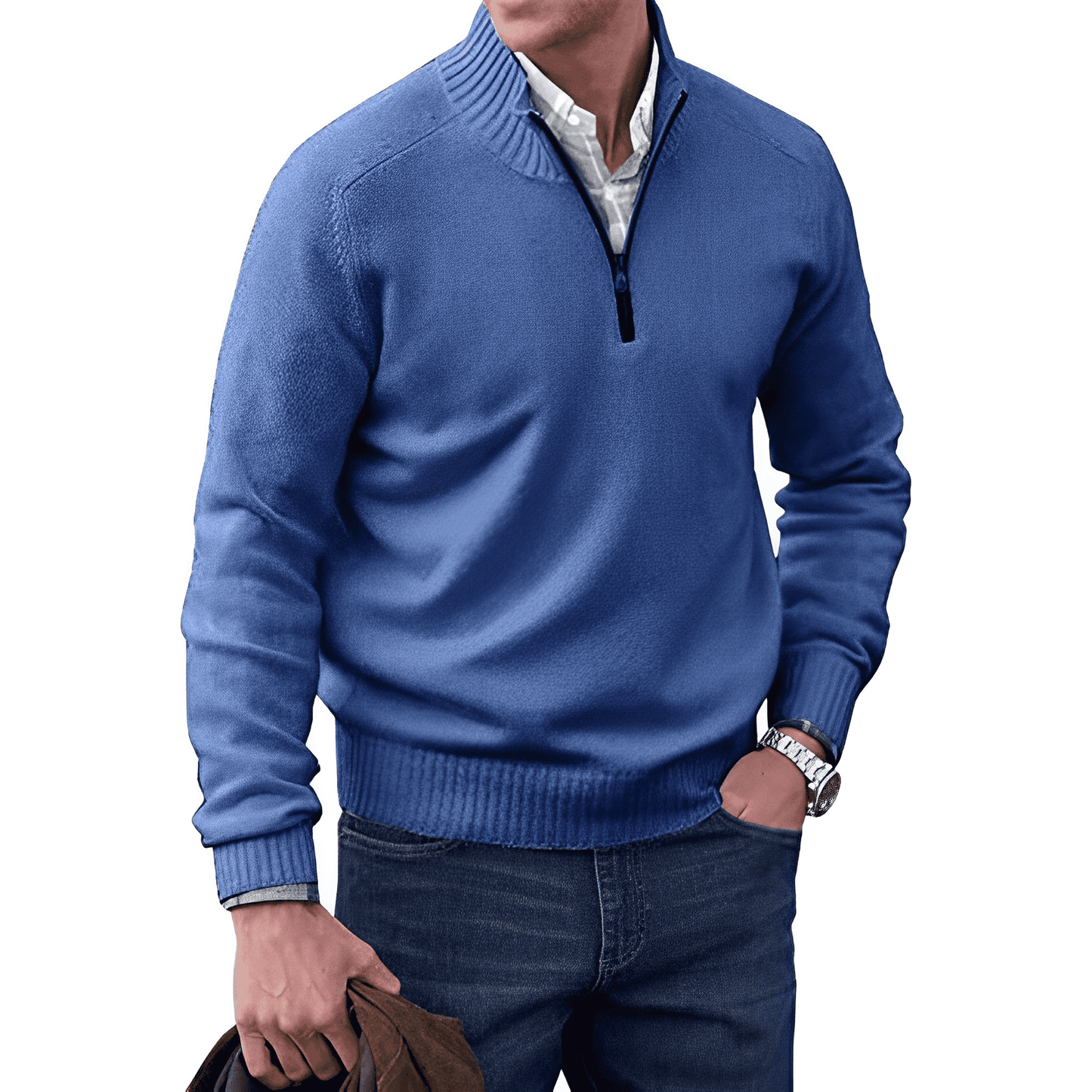 Men's Half-Zip Sweater for Sporty Style and Comfort