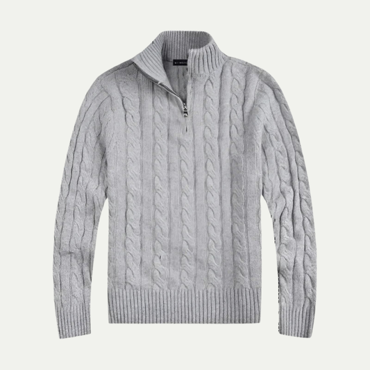 Men's High Neck Zip Sweater