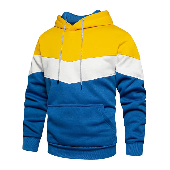 Men's Hooded Pullover with Stripes