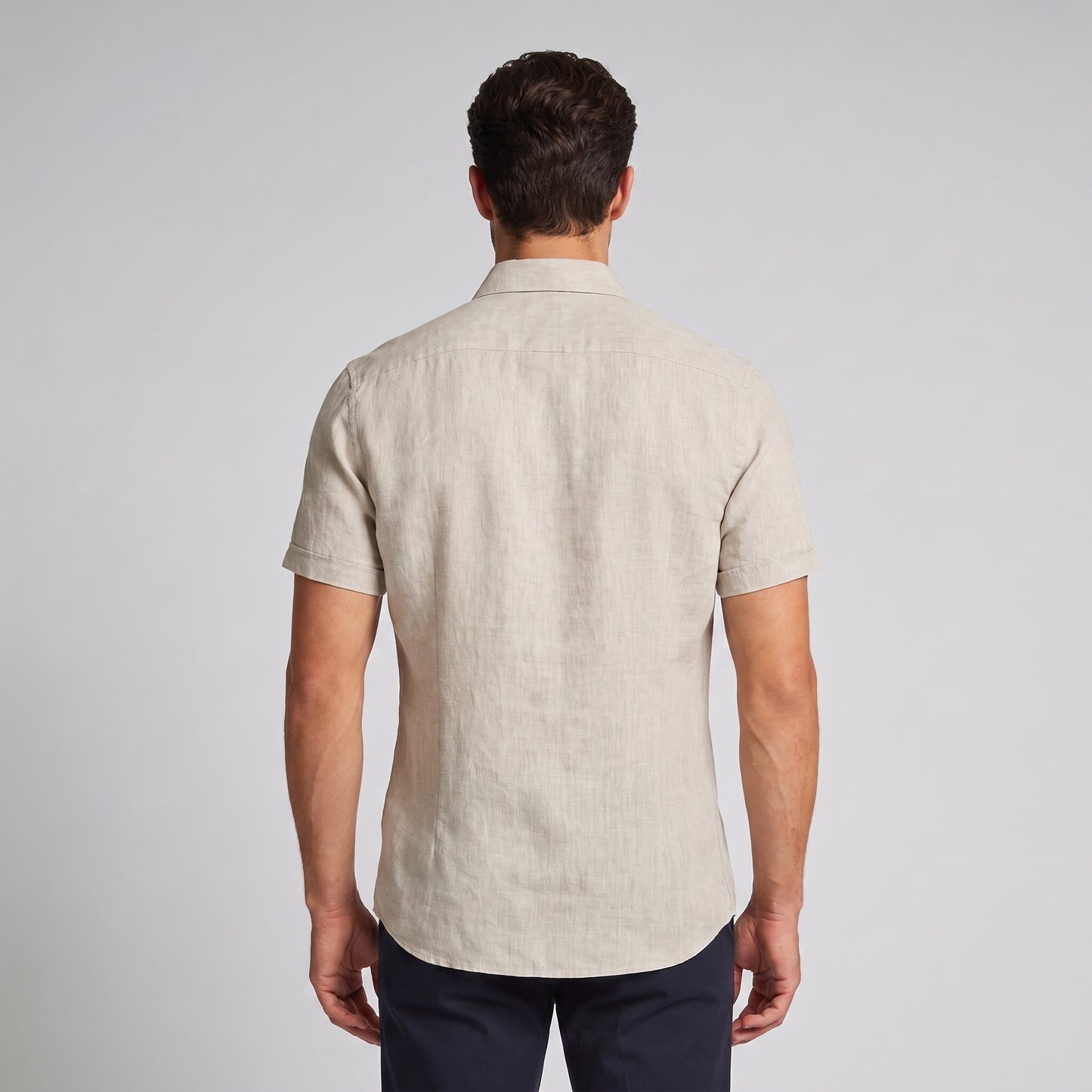Men's Linen Short Sleeve Shirt for Summer Casual Wear