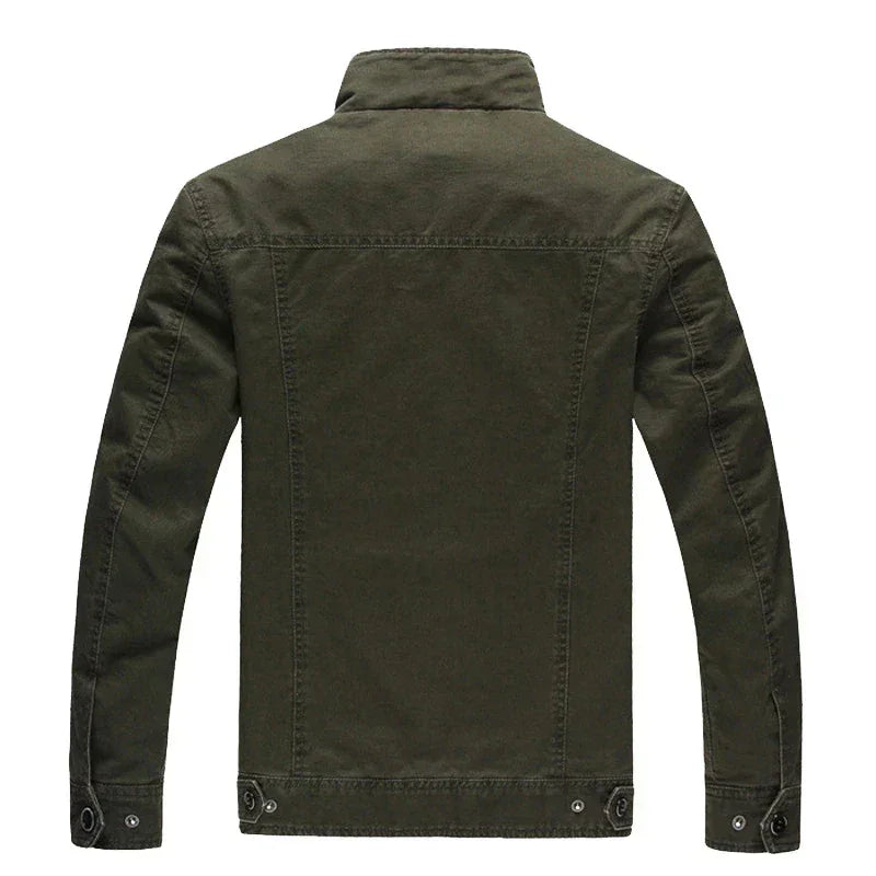 Men's Military Style Winter Jacket with Standing Collar