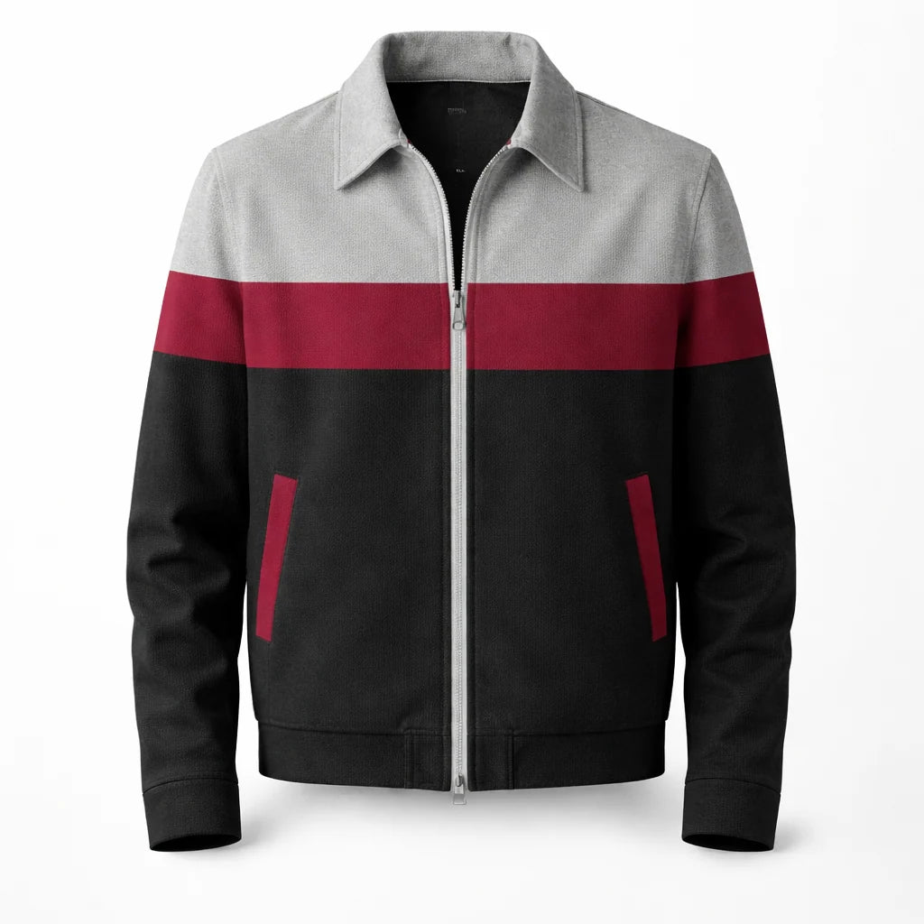 Men's Modern Zip-Up Colourblock Vest