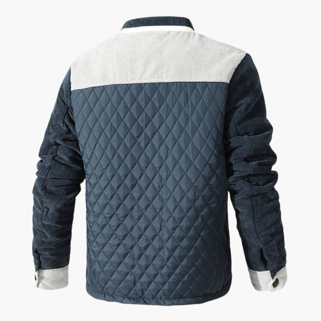 Men's Quilted Jacket with Stand-Up Collar