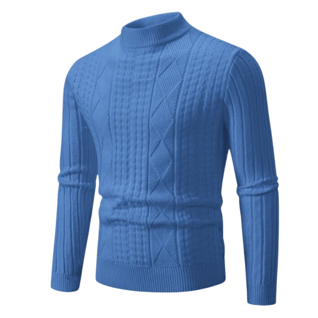 Men's Ribbed High Collar Sweater