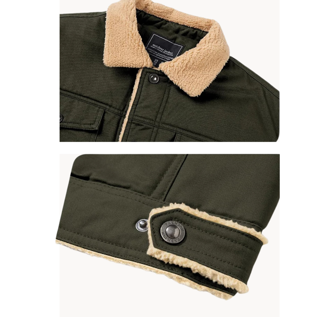 Men's Sherpa Jacket with Button-Front Closure