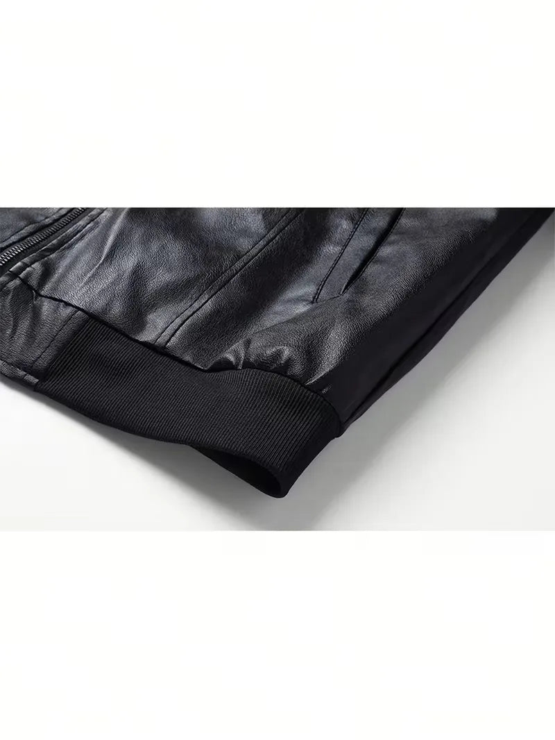 Men's Slim Fit Bomber Jacket with Long Sleeves