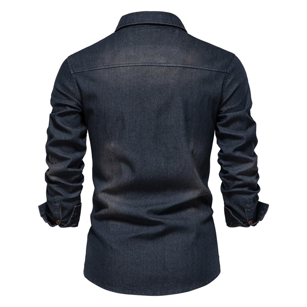 Men's Stretch Denim Casual Shirt