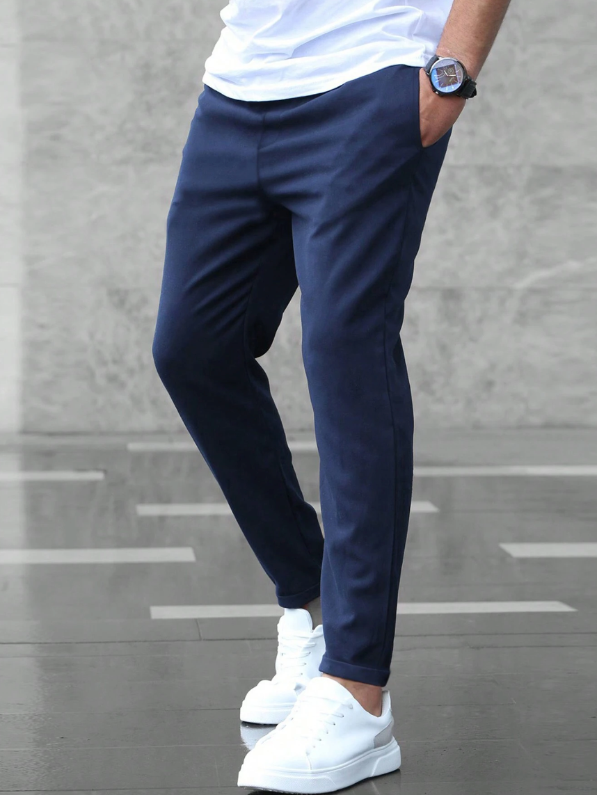 Men's Stretch Trousers - Premium Comfort Black Pants