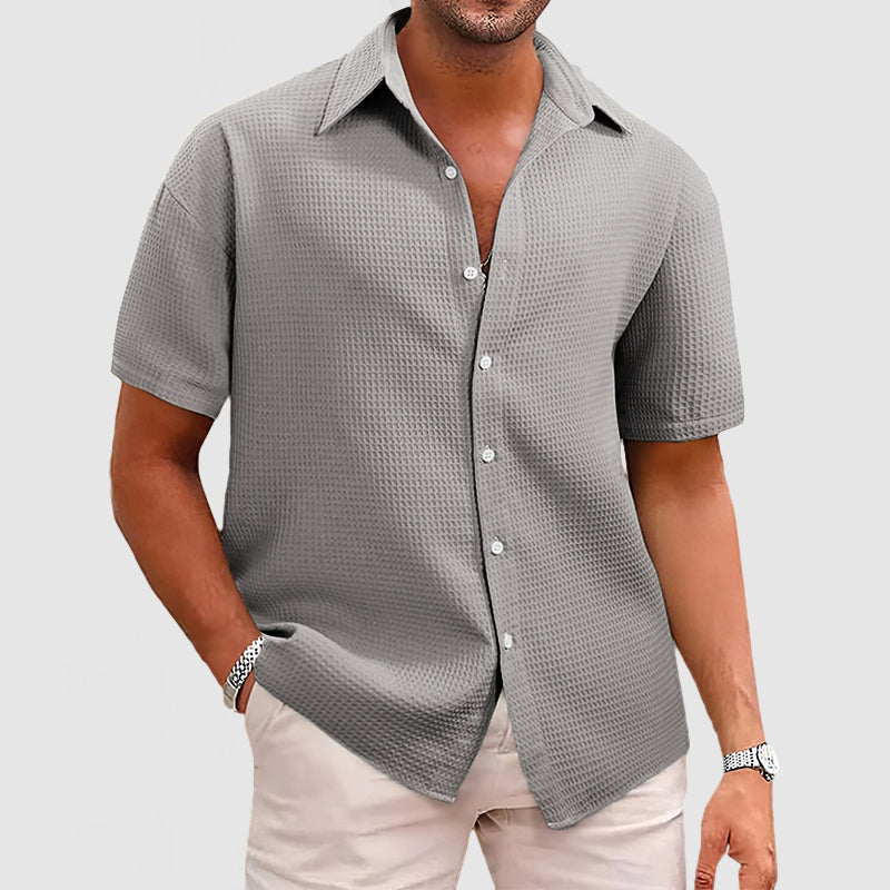 Men's Waffle Knit Casual Shirt