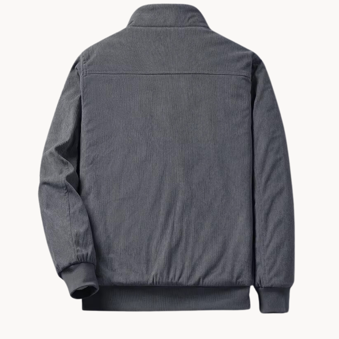 Men's Windproof Corduroy Jacket with Fleece Lining