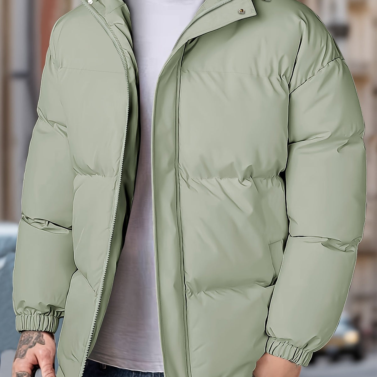 Men's Windproof Winter Jacket with Hood