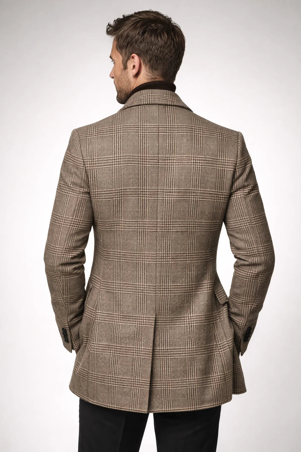 Men's Wool Blend Overcoat with Suit Collar