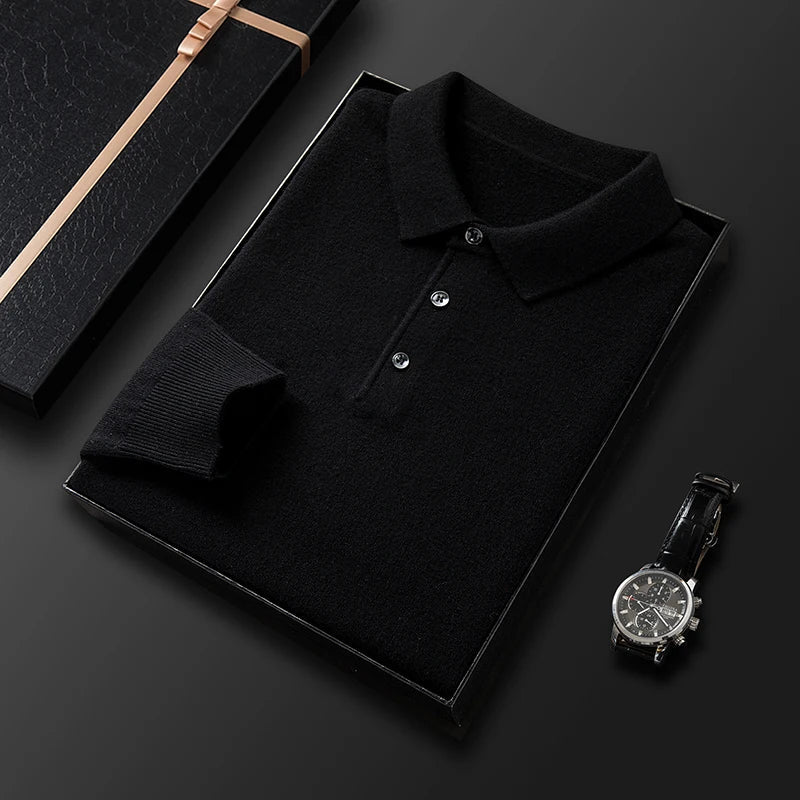 Men's Wool Blend Polo Sweater for Comfort and Style