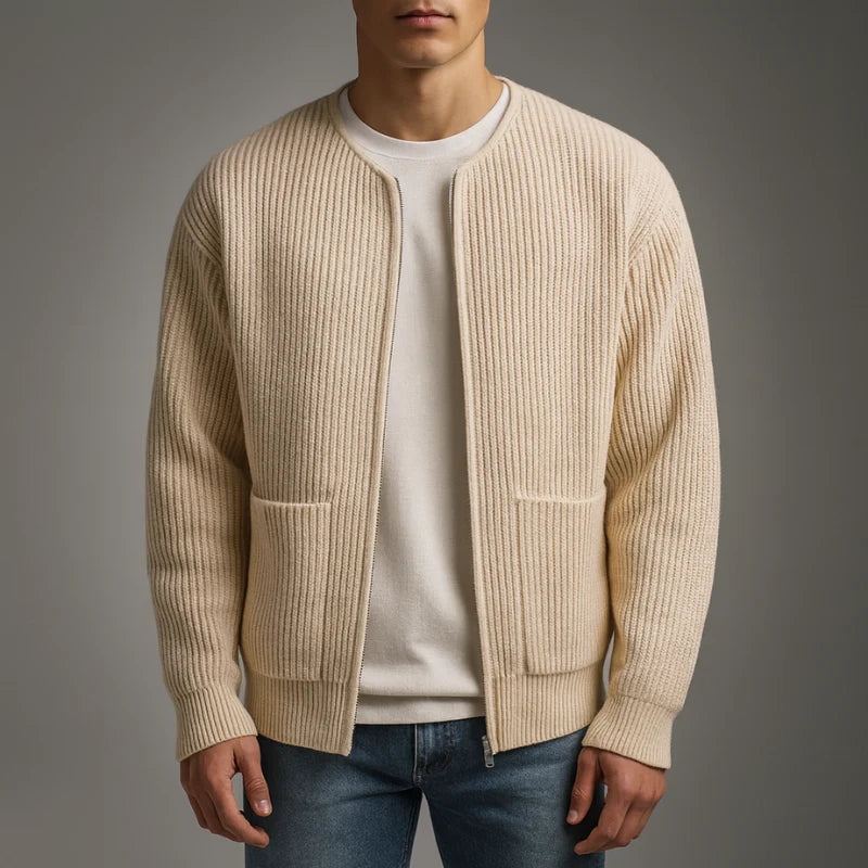 Men's Zip Up Cardigan - Relaxed Fit Layering Sweater