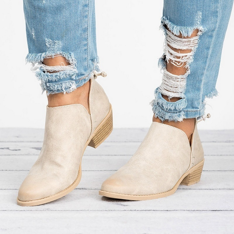 Women's Ankle Boots with Low Heel