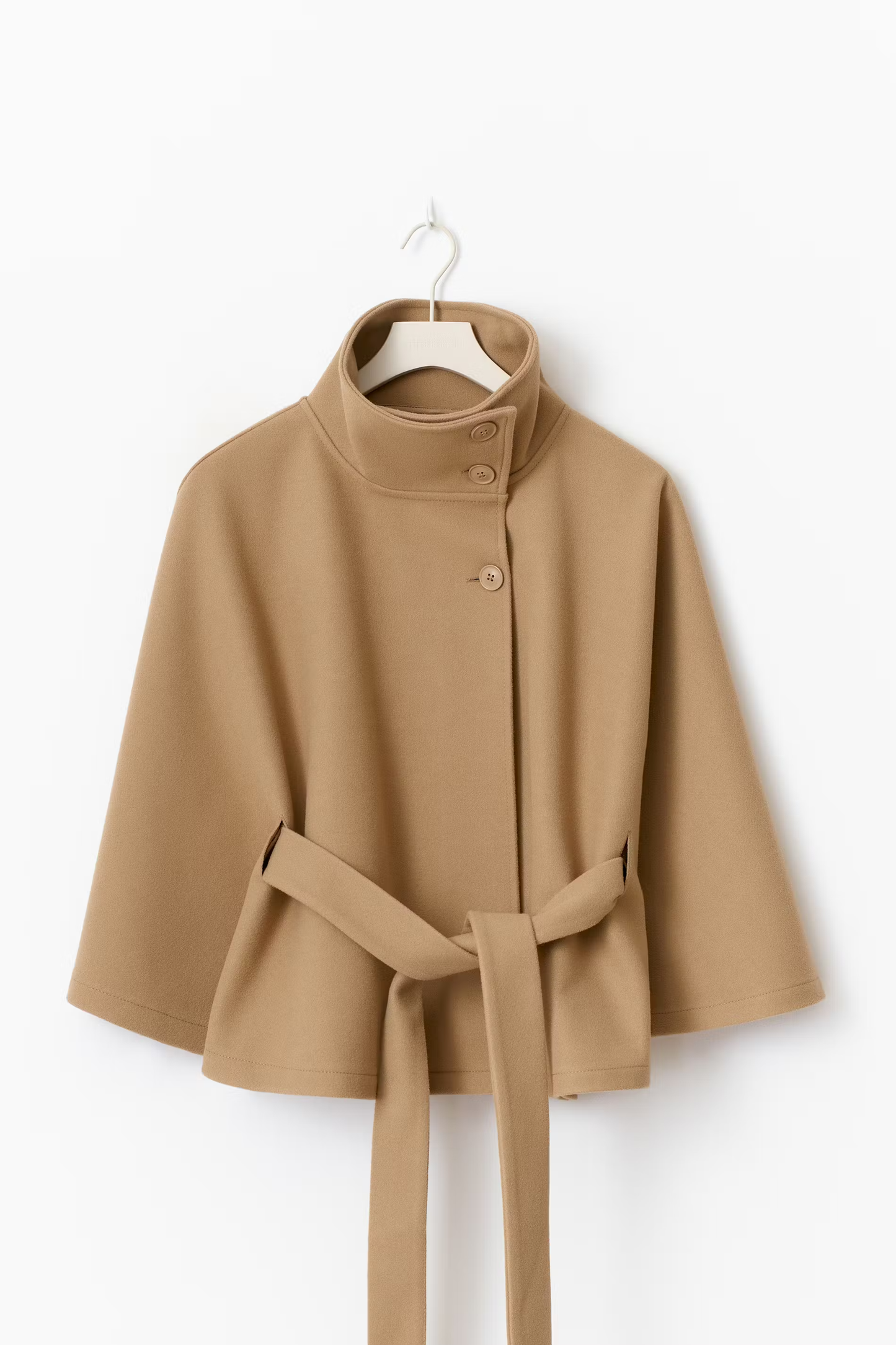 Women's Belted Funnel Neck Jacket