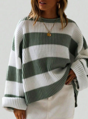 Women's Casual Striped Pullover Sweater