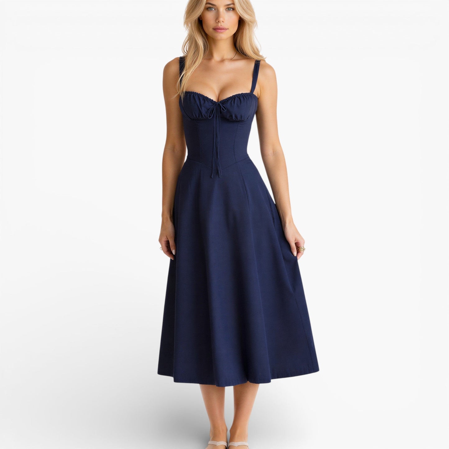 Women's Corset Waist Midi Dress