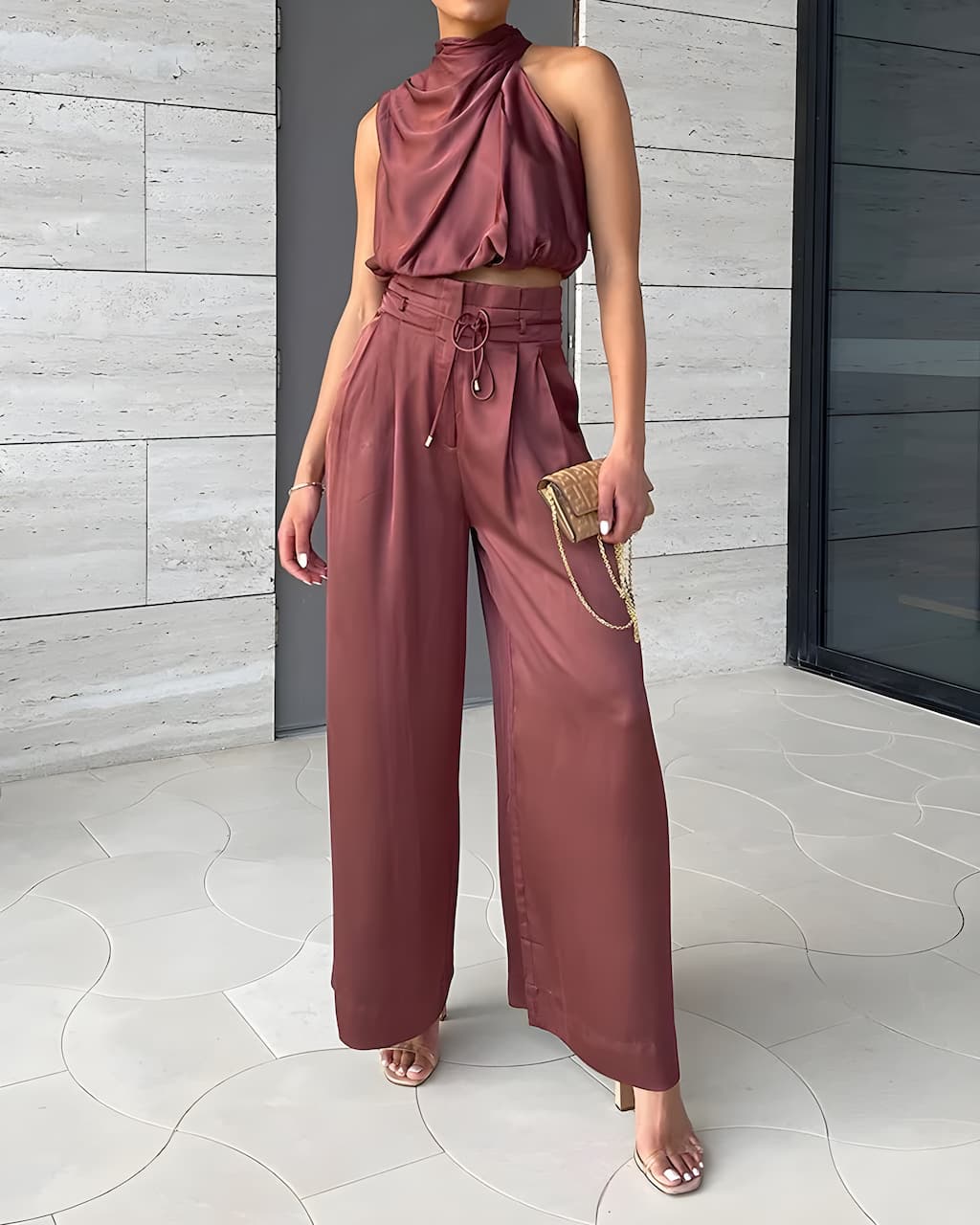 Women's Halter Top and Trousers Set