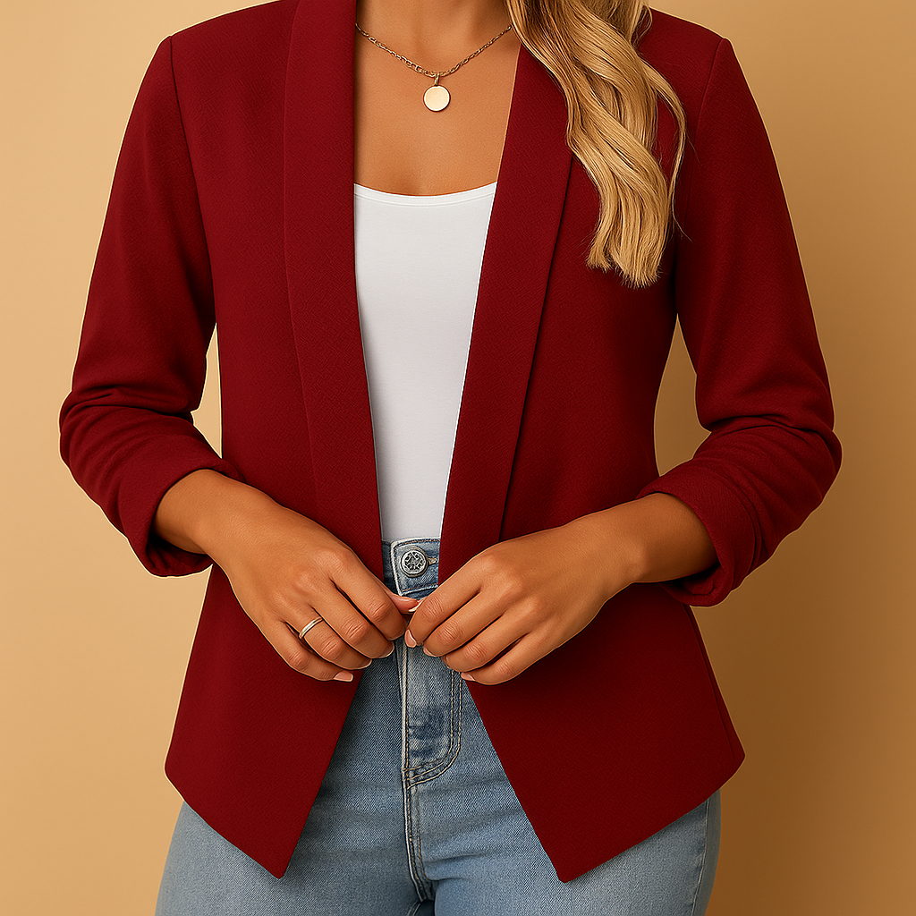Women's Open-Fit Elegant Black Blazer