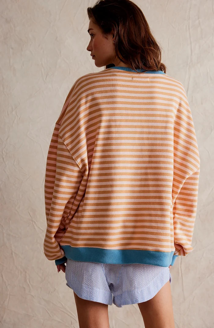 Women's Oversized Striped Sweater with Relaxed Fit