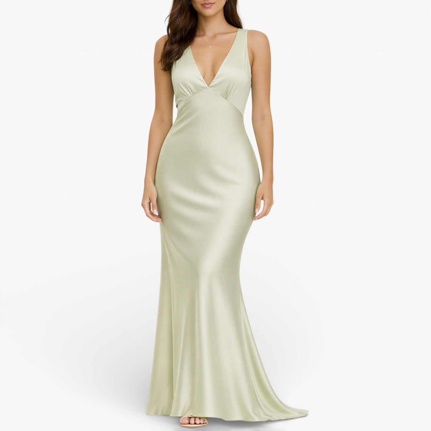 Women's Satin Sleeveless Maxi Dress