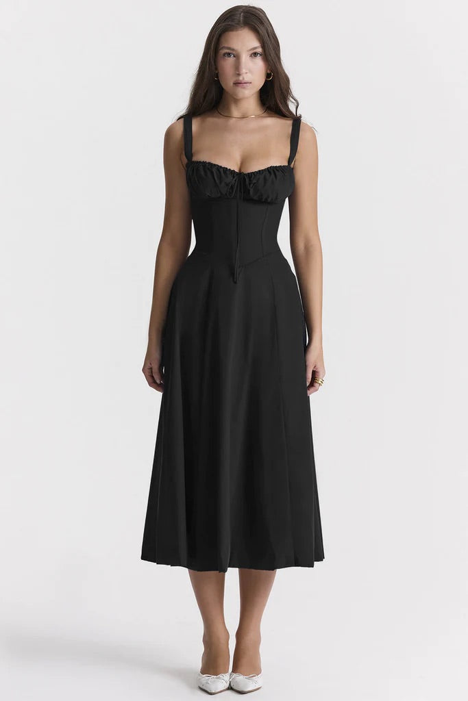 Women's Sleeveless Midi Dress for Summer Occasions