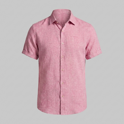 Men's Linen Short Sleeve Shirt for Summer Casual Wear