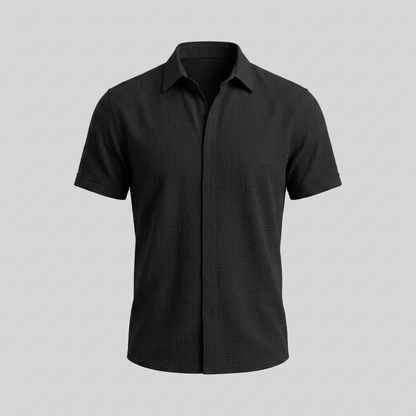Men's Linen Short Sleeve Shirt for Summer Casual Wear