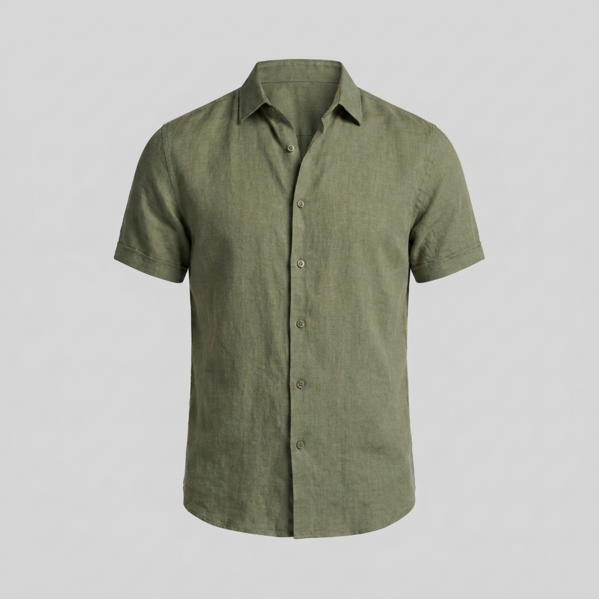 Men's Linen Short Sleeve Shirt for Summer Casual Wear