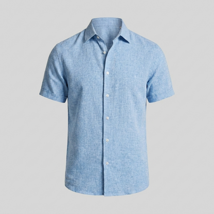 Men's Linen Short Sleeve Shirt for Summer Casual Wear