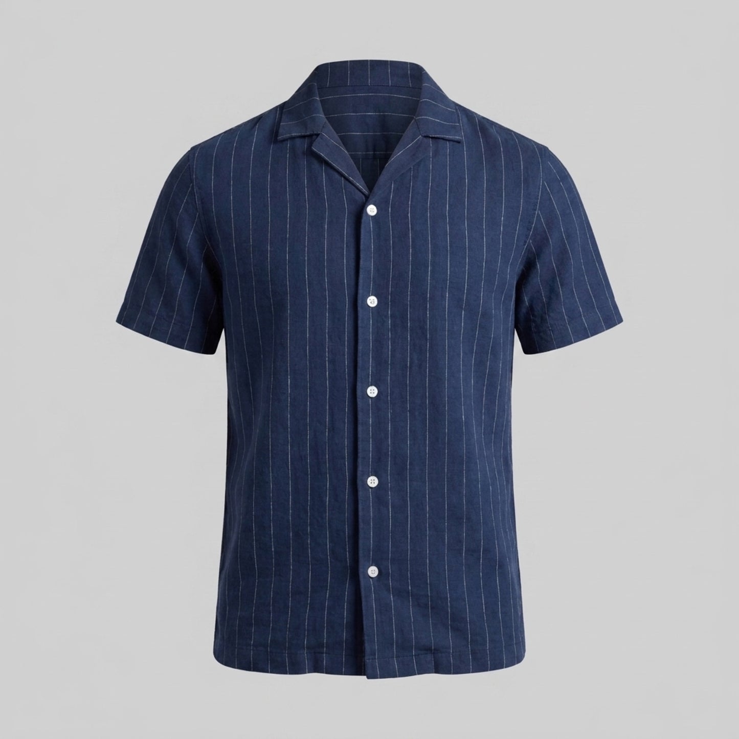 Men's Stripe Button-Down Dress Shirt with Relaxed Collar