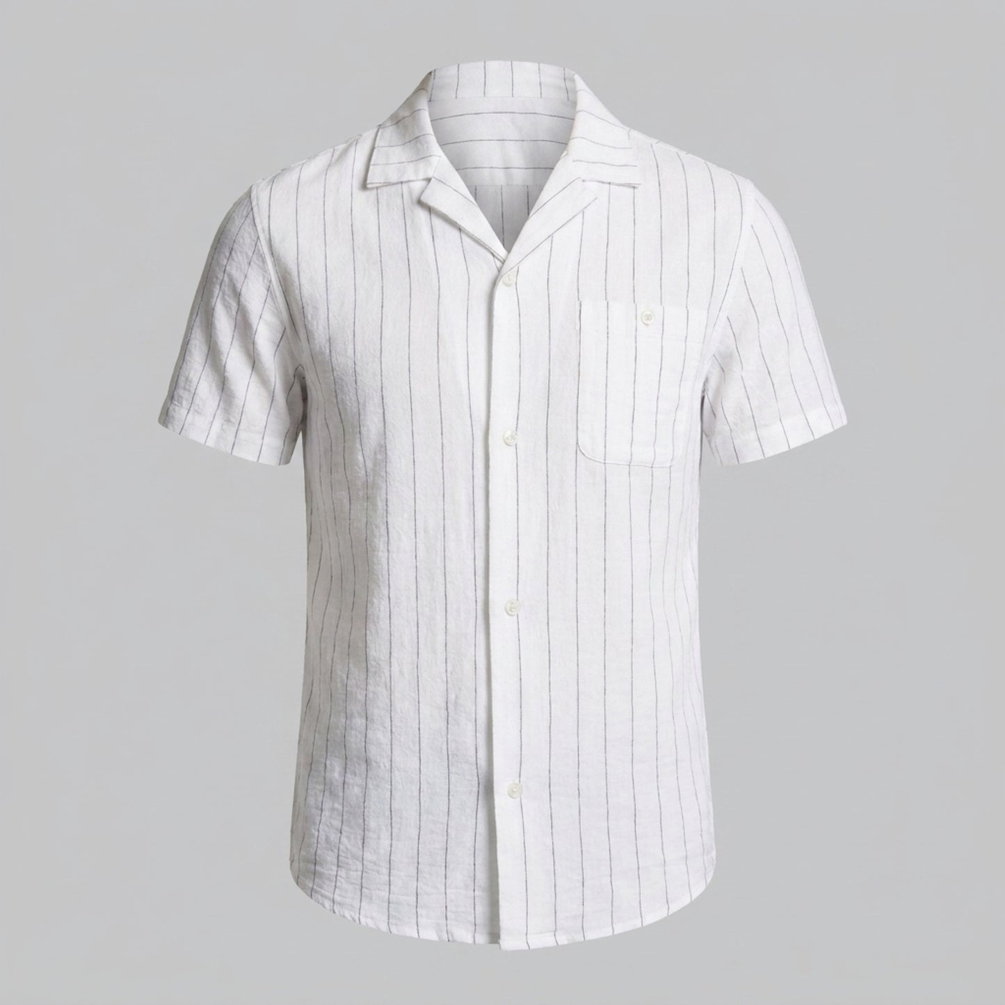 Men's Stripe Button-Down Dress Shirt with Relaxed Collar