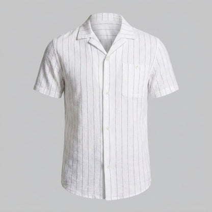 Men's Stripe Button-Down Dress Shirt with Relaxed Collar