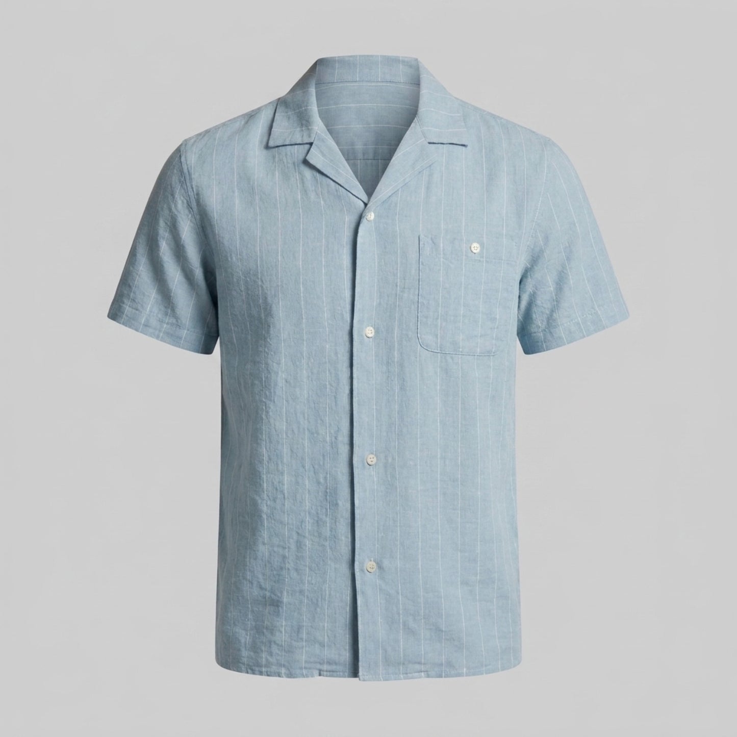 Men's Stripe Button-Down Dress Shirt with Relaxed Collar