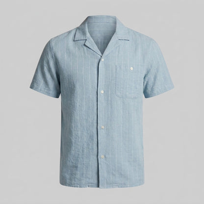 Men's Stripe Button-Down Dress Shirt with Relaxed Collar