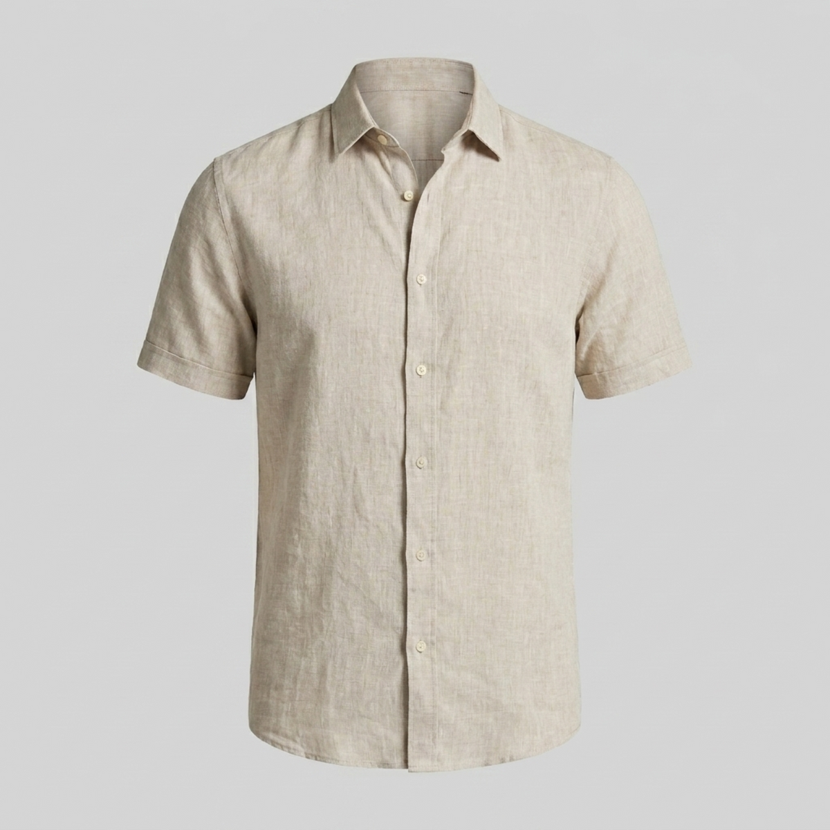 Men's Linen Short Sleeve Shirt for Summer Casual Wear