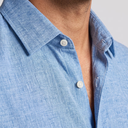 Men's Linen Short Sleeve Shirt for Summer Casual Wear