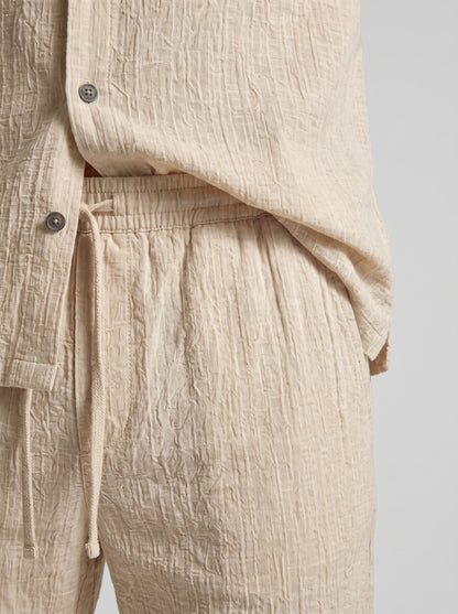 Men's Linen Short Sleeve Shirt and Shorts Set